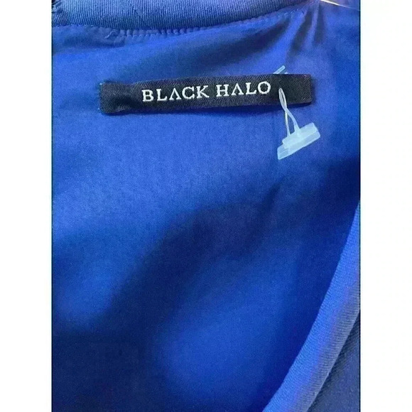 NWT BLACK HALO SHIFT BLUE SLEEVELESS Asymmetrical neck DRESS SIZE 2/4 XS - Picture 6 of 14